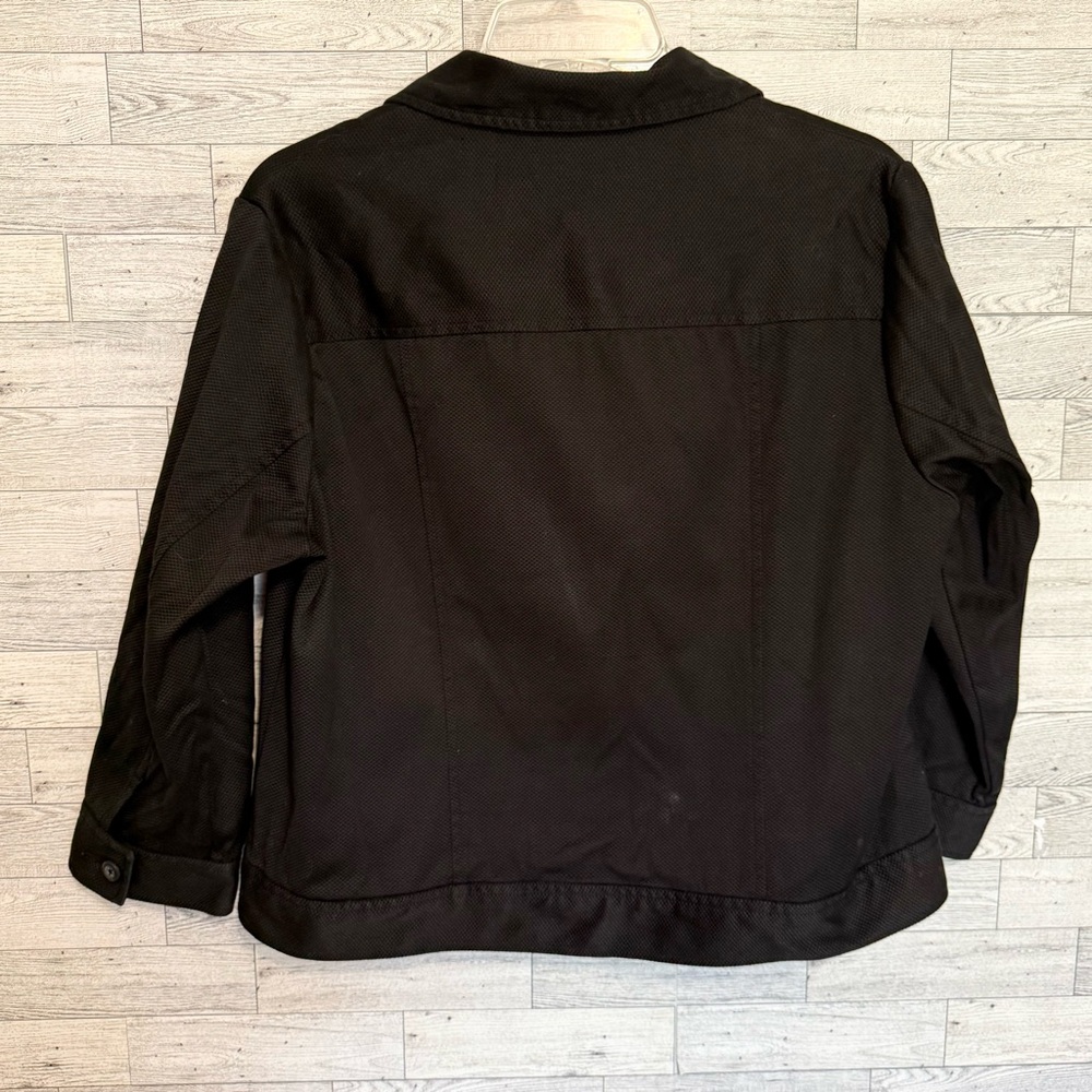 Women's Relativity Black Full Zip Jacket Size-Large Pockets Cotton/Spandex - Picture 11 of 12